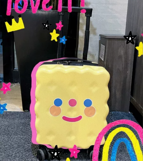 饼干行李箱可爱学生密码箱轻便儿童拉杆箱小型...