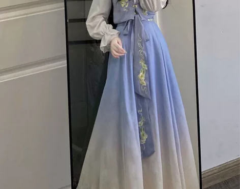 汉元素汉服 妃亦坊 衬衫+马甲+领结+裙子...