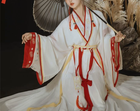 九曲阑珊原创灼华晋制汉服女直领交窬裙夏季改...