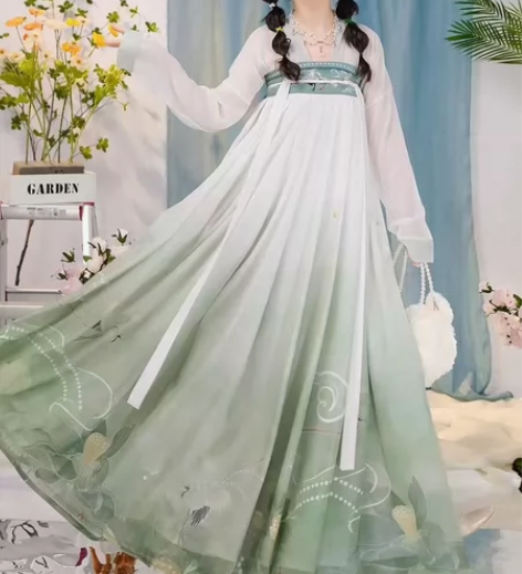 云芳晴青月禾唐制汉服对襟齐胸仙气汉服春夏 ...