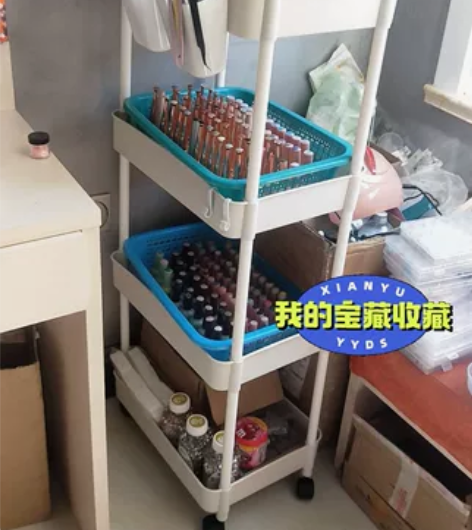厨房置物架落地多层小推车家用移动零食架卫生...