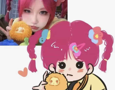 限时3元】手绘Q版简萌小头像卡通情侣照片手...