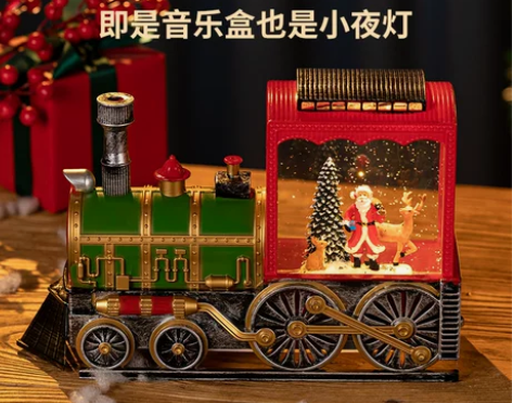 圣诞节音乐盒送儿童男孩火车老人圣诞树八音盒...