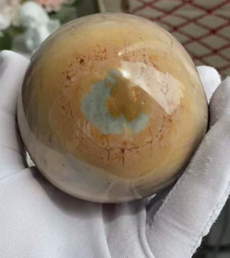 捡漏：7cm天然海洋石球水晶球摆件收藏教学...