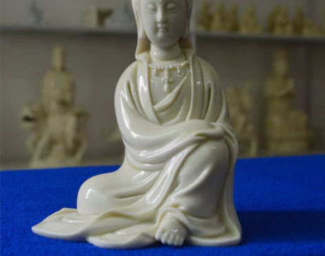 80年代观音 仿何朝宗观音陶瓷佛像 德化窑...
