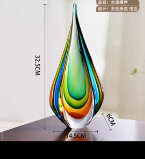 ?全新！全新！轻奢创意北欧琉璃水滴工艺品，...