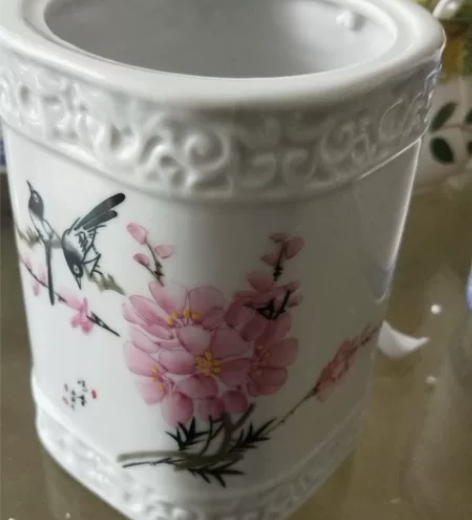 景德镇陶瓷笔筒高档办公桌礼物礼品工艺创意时...