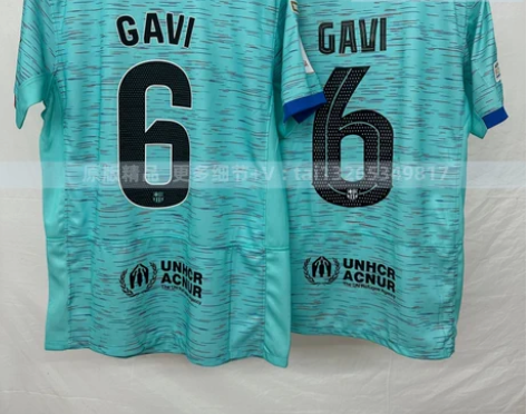 23-24赛季巴萨第二客场球衣6号加维欧冠...