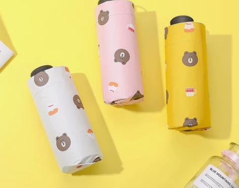 包邮迷你太阳伞晴雨两用伞小巧便携遮阳伞黑胶...