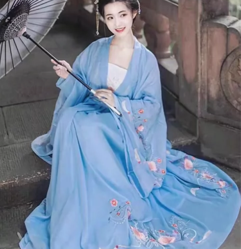 花小衣粉妆汉服女正品原创魏晋中国风大袖衫刺...