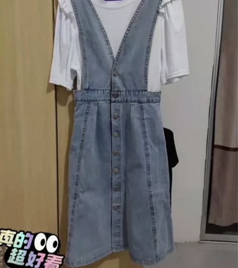 牛仔背带连衣裙两件套l码59包邮 气质款衬...