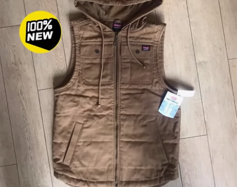 全新Wrangler威格帆布马甲男款秋冬马...