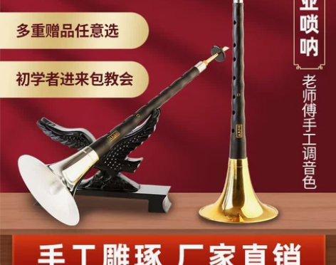 初学者唢呐乐器全套d调成人唢呐碗口老式专业...