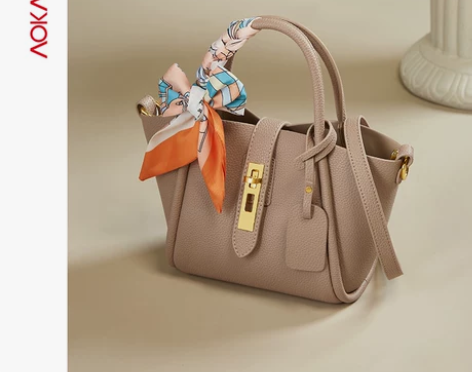 奥康手提包百搭水桶包2022新款真皮女包单...
