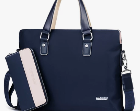 贝喜登牛津纺手提包横款休闲商务男士公文包单...