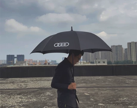 奥迪雨伞原装全自动长柄折叠汽车雨伞4S店太...