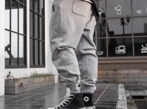 鹿家门新款运动健身卫裤 男潮牌宽松时尚束脚...