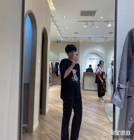欧美简约运动侧边纽扣开叉直筒宽松休闲裤潮牌...