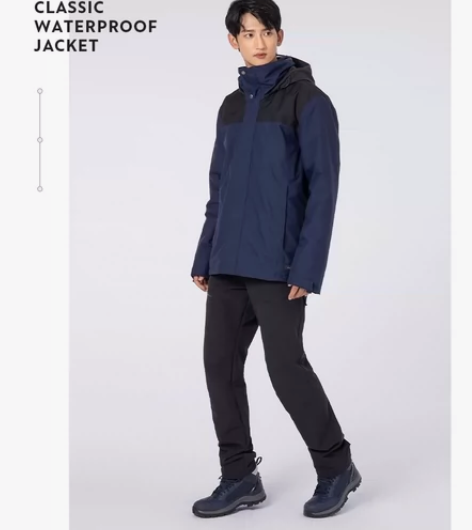 迪卡侬冲锋衣男三合一外套冬季户外防风防水夹...