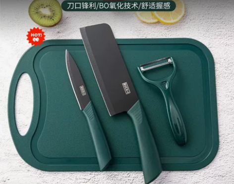 不锈钢菜刀/水果店/刮皮刀3件套 赠送菜板...