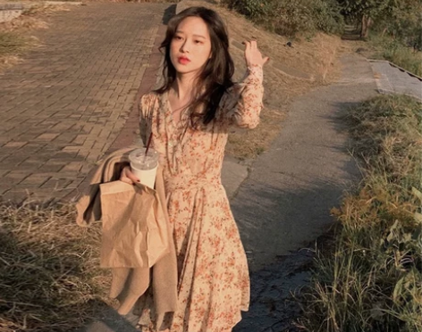 法式小众初恋很仙超仙女森系收腰显瘦气质复古...