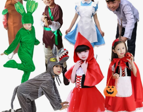 万圣节小红帽大灰狼童话剧里妈妈儿童演出服装...