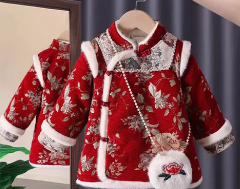 码数80-130 童星圆女童汉服冬装洋气中...