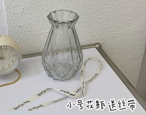 丝丝小物 ins风复古透明玻璃花瓶桌面居家...