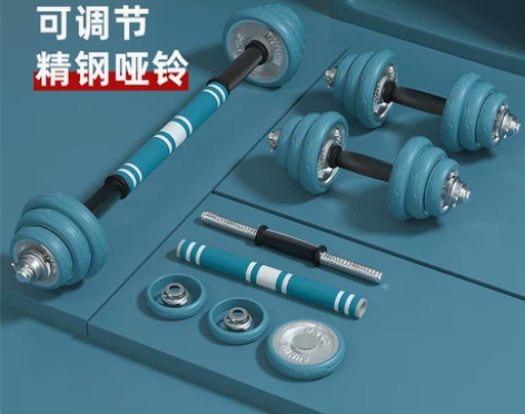 铸铁电镀哑铃男士健身器材家用练臂肌套装一对...