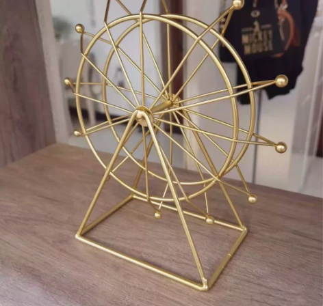 捡漏!19包邮!北欧铁艺摩天轮摆件创意办公...
