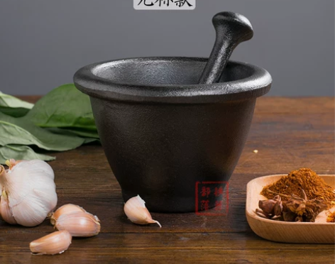 铸铁蒜臼捣蒜器老式蒜臼子家用手动捣药罐擂钵...