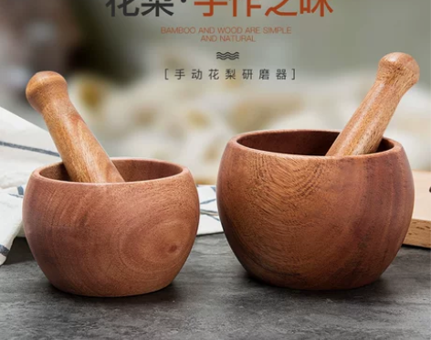 实木蒜臼子花梨木蒜泥器婴儿辅食捣药罐木质研...