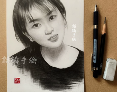#肖像画#素描肖像画定制 素描人物画像定制...