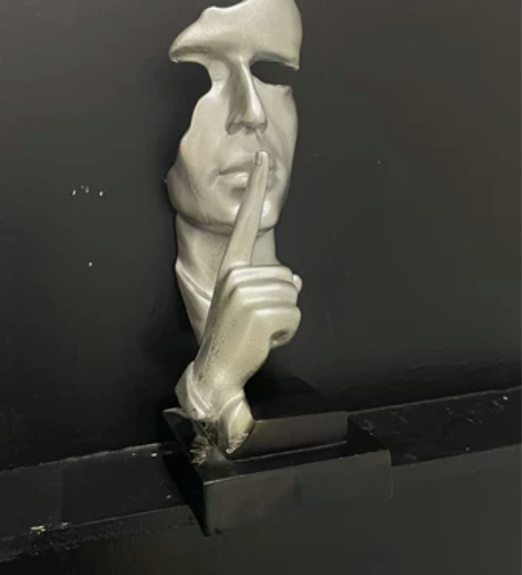 沉默是金 抽象工艺品创意北欧雕塑摆件复古办...