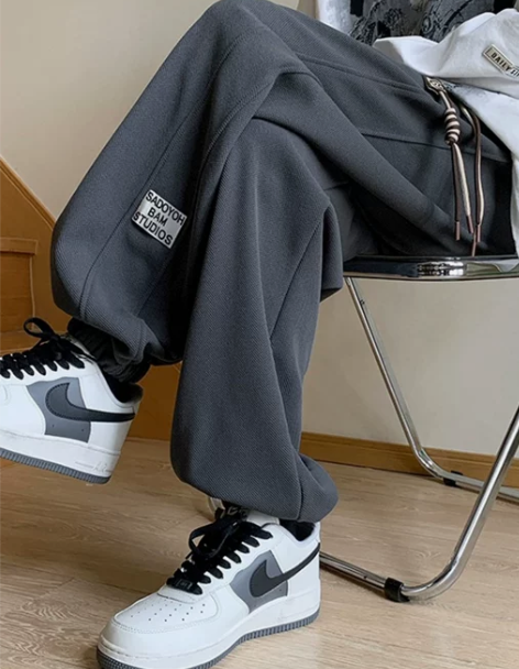 运动装裤 运动裤抽绳束脚休闲裤男秋季美式重...