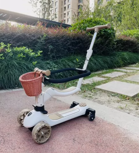 贝易皇室儿童滑板车1一3一6岁可坐可折叠溜...