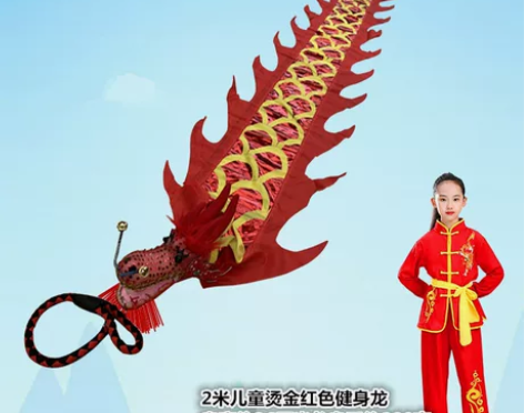 儿童广场健身龙甩龙彩带龙空竹龙舞狮龙甩杆龙...