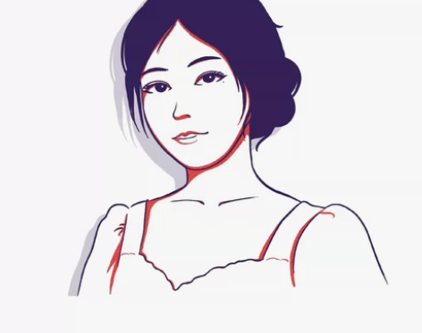 双色简约风头像，照片转手绘头像插画。这个风...