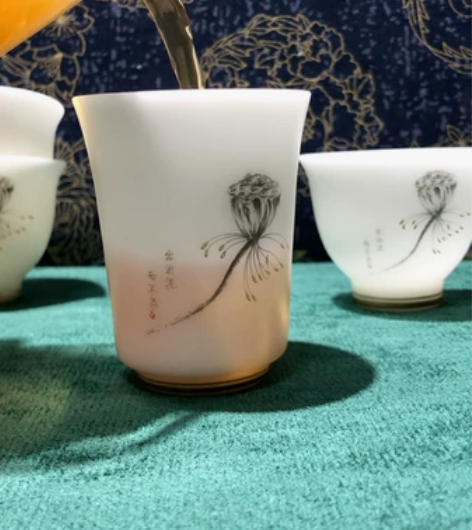 景德镇合作的作品 功夫茶具简约高档羊脂玉素...