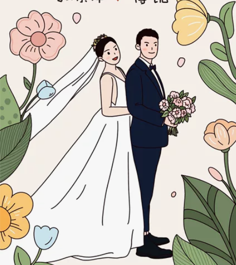手绘头像定制  婚礼请柬设计 卡通头像q版...