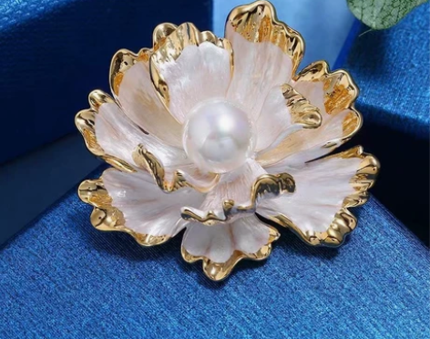 牡丹胸针 中古高品质胸针牡丹复古简约轻奢气...