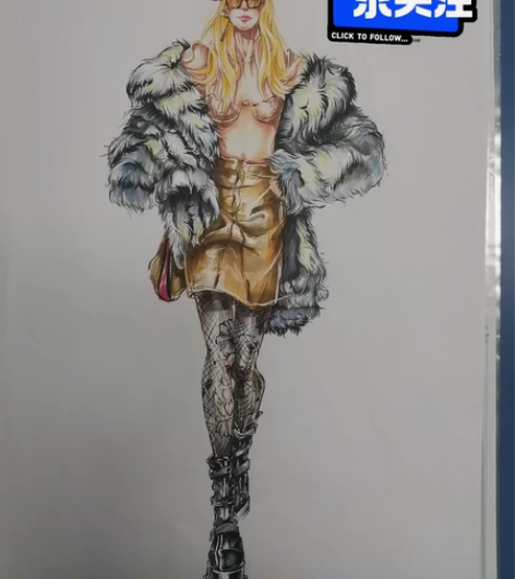 服装设计效果图  服装设计考研  马克笔手...