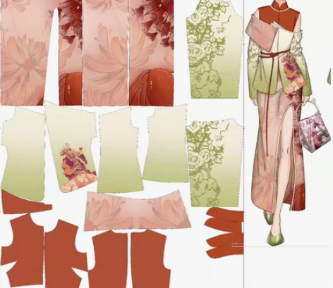 服装结构图 加标注 推码 排料 服装工艺流...