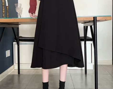 钱多多大码女装不规则半身裙宽松a字大摆裙适...