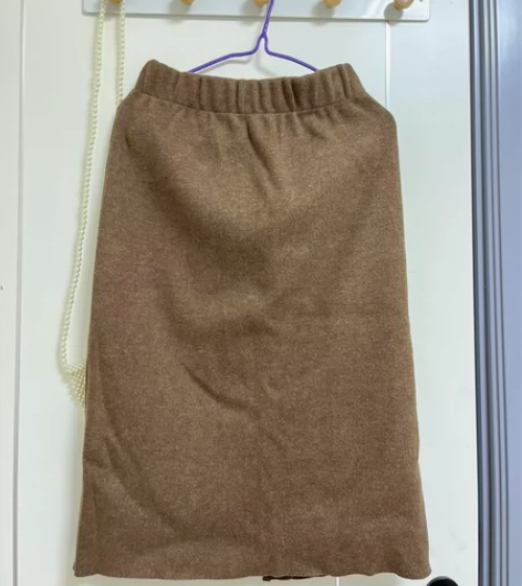 半身裙女长裙秋冬2023新款松紧腰后开叉一...