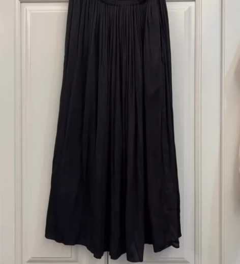毕业清衣柜！优衣库黑色雪纺百搭百褶裙，S码...