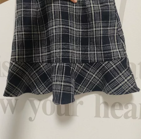 秋冬女高腰a字韩版半身裙荷叶边鱼尾裙包臀毛...