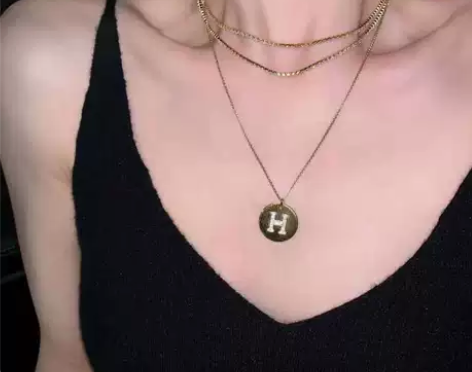 金色26字母项链女免费刻字图案定制男女情侣...
