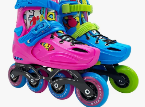 旱冰鞋 费斯儿童轮滑鞋套装平花休闲两用溜冰...