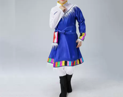 藏族舞蹈服装演出服儿童秋季西藏走秀藏式衣服...